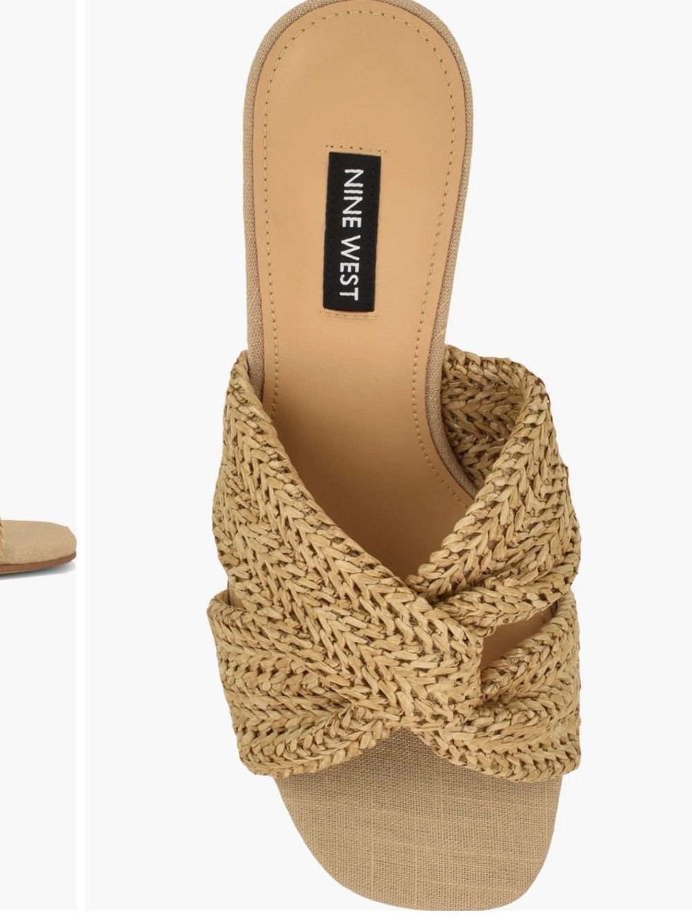 Nine West Braided Tan Slide Mules